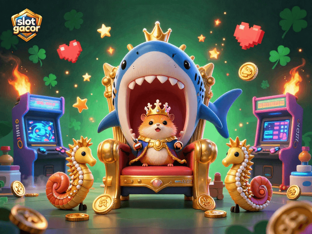Temukan slot gacor terbaru dengan raja hamster emas dan elemen kasino berwarna-warni.