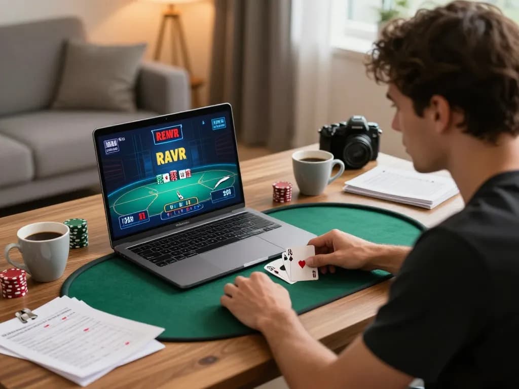 Playing poker online at home with strategies using slot-gacor2026 platform.