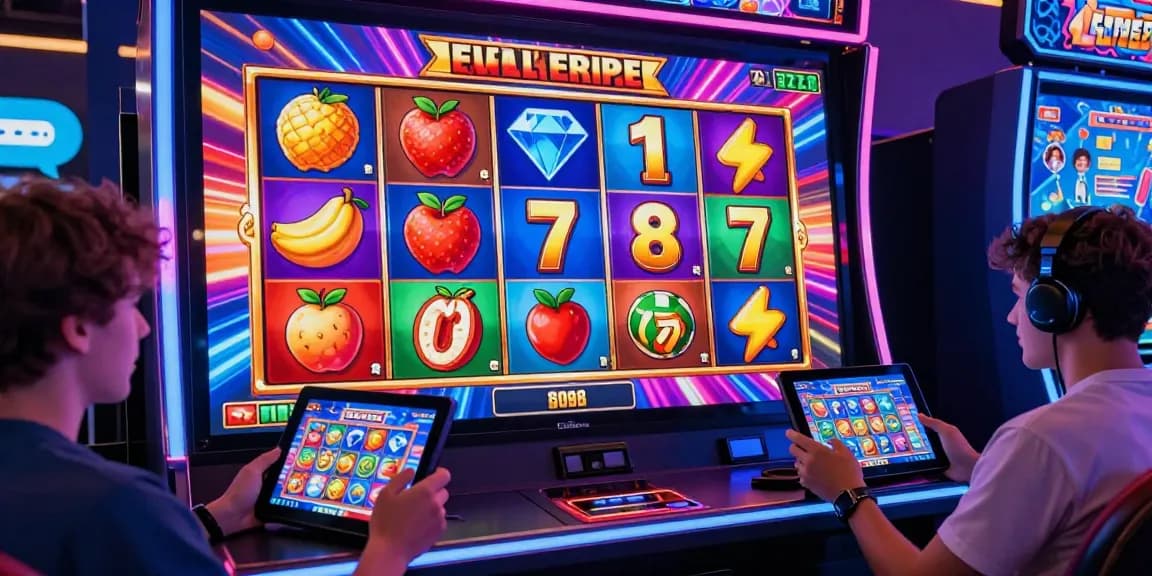 The playbook88 link showcases a lively online gaming atmosphere with diverse avatars enjoying a thrilling slot game.