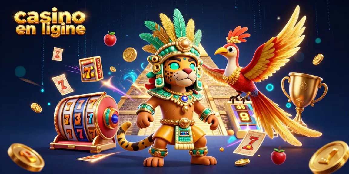 Jouez au casino en ligne avec des jackpots, des machines à sous et des symboles de chance.