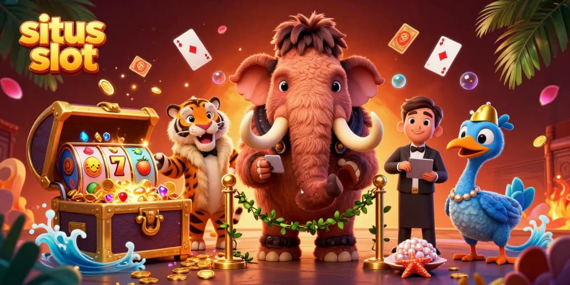 Experience thrilling action at situs slot with a charming mammoth bouncer and vibrant gaming elements.