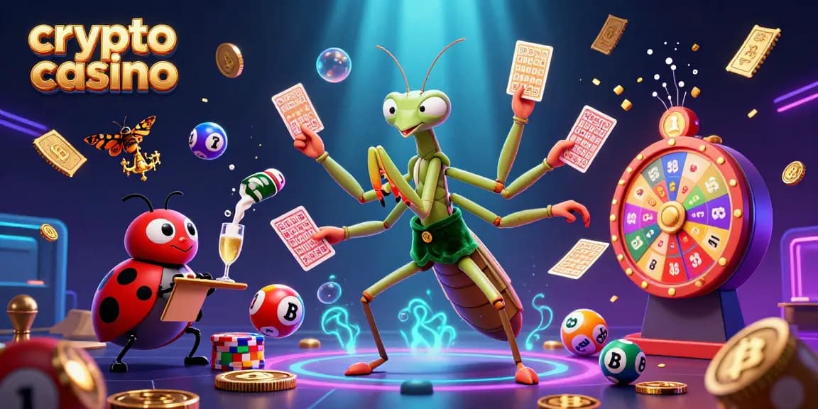 Visitez le crypto casino avec des personnages Cartoon et des éléments de jeu dynamiques.