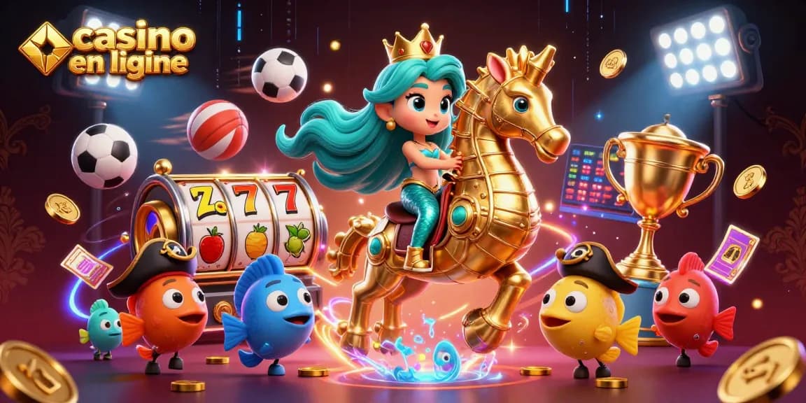 Plongez dans l'univers du casino en ligne en découvrant une princesse sirène entourée d'animations captivantes.