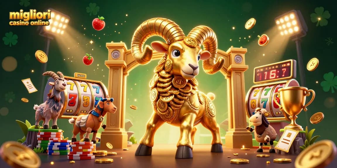 Gioca nei migliori casino online mentre la grossa pecora dorata carica verso la vittoria.