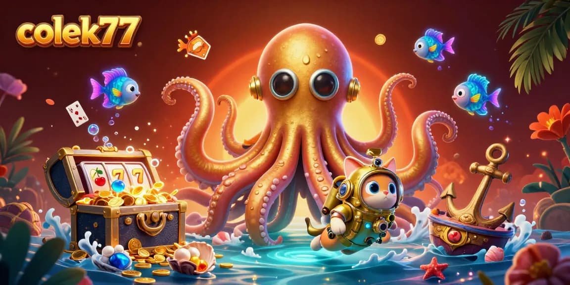 Explore colek77's thrilling gaming experience with vibrant slots and magical sea creatures.