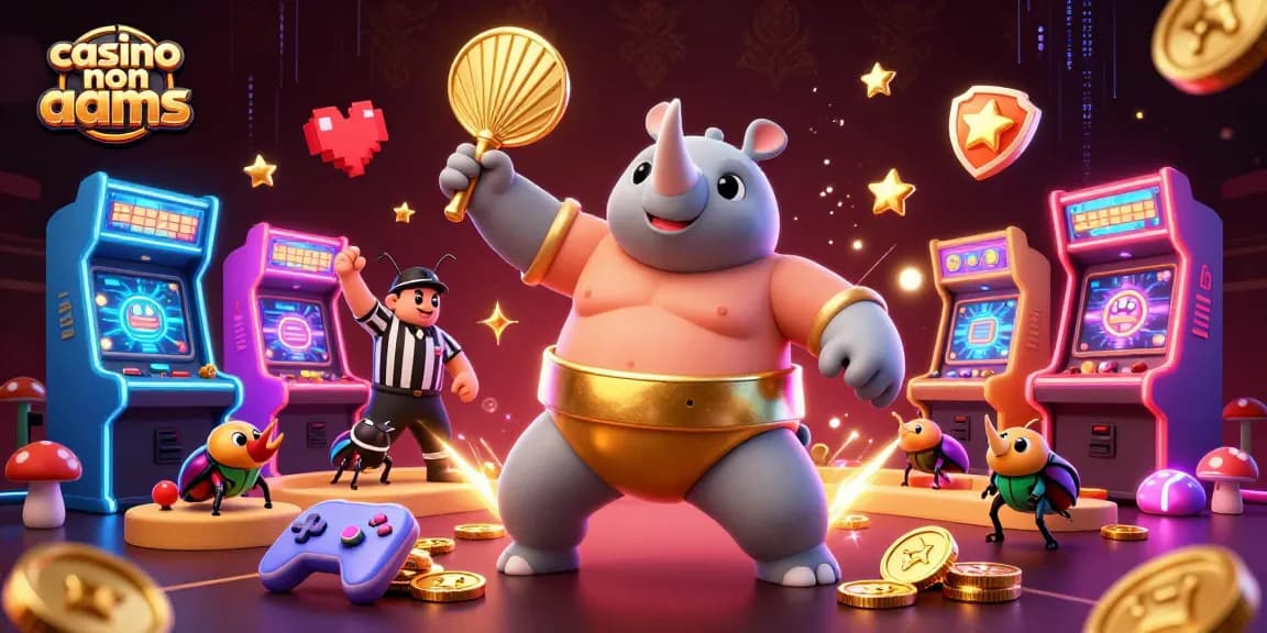 Giocare nel casino non AAMS e accumulare vincite immersi in un'illustrazione vivace e dinamica.
