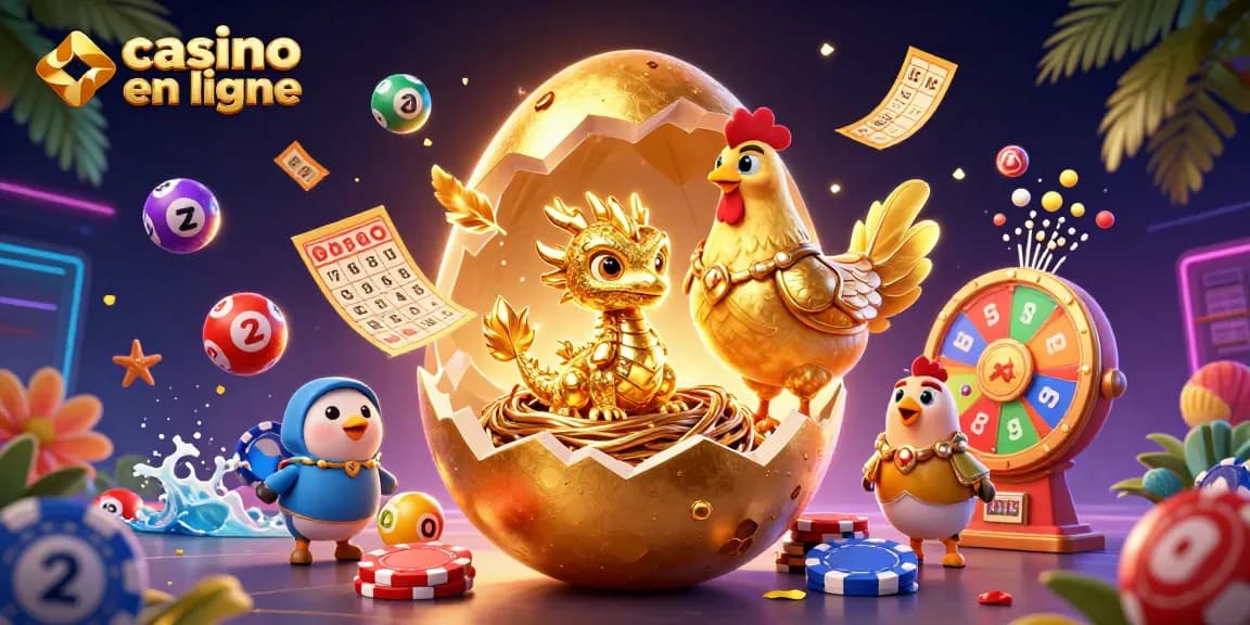Un jeu de casino en ligne captivant avec un dragon doré et des éléments de loterie.