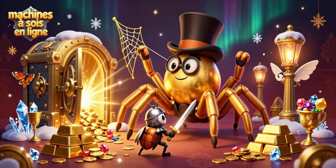 Les machines à sous en ligne s'animent sous les lumières, alors que des personnages improbables tissent une toile d'or et découvrent le jackpot.