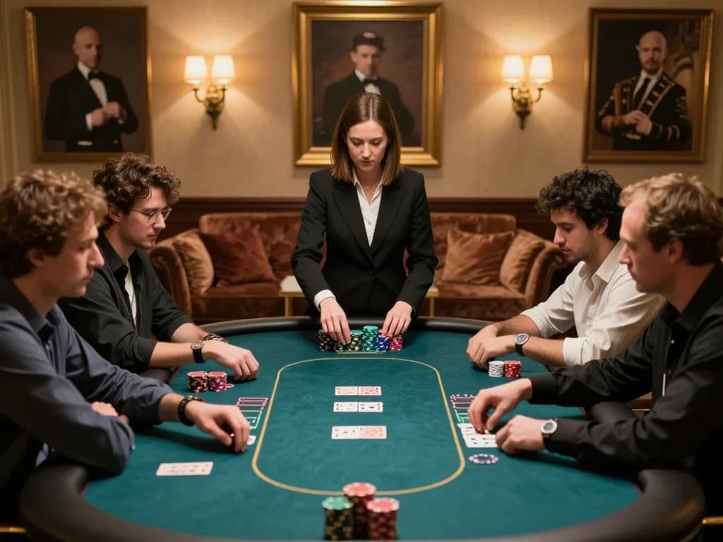 Engaged players at a high-stake poker game showcasing excitement at 28bet8's luxury gaming.