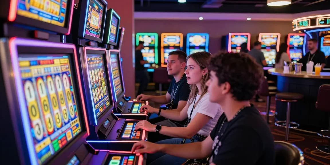 Engaged players enjoying slot dana gaming at a vibrant casino setting.