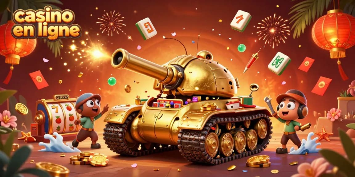 Casino en ligne : jouez à des machines à sous captivantes dans une scène dynamique colorée.