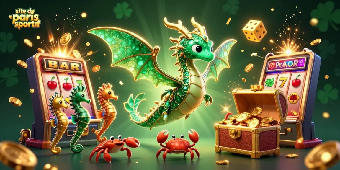 Placer des paris sur un site de paris sportif dynamique avec des dragons et des machines à sous majestueuses.