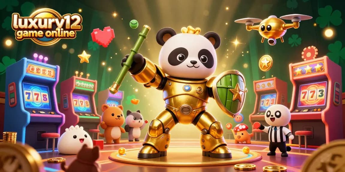Play the luxury12 game online in a dynamic 3D casino scene with vibrant characters and rich gaming elements.