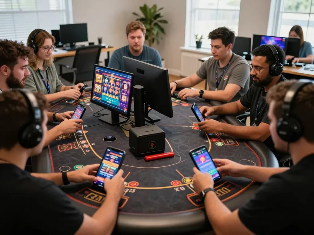 Players engaging in exciting gameplay on Rikvip's mobile casino platform within a cozy home setting
