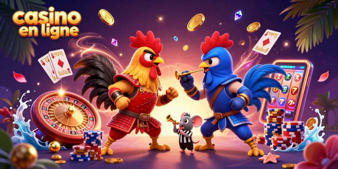 Émules de casino en ligne s'affrontent dans une bataille épique avec des éléments de jeu.