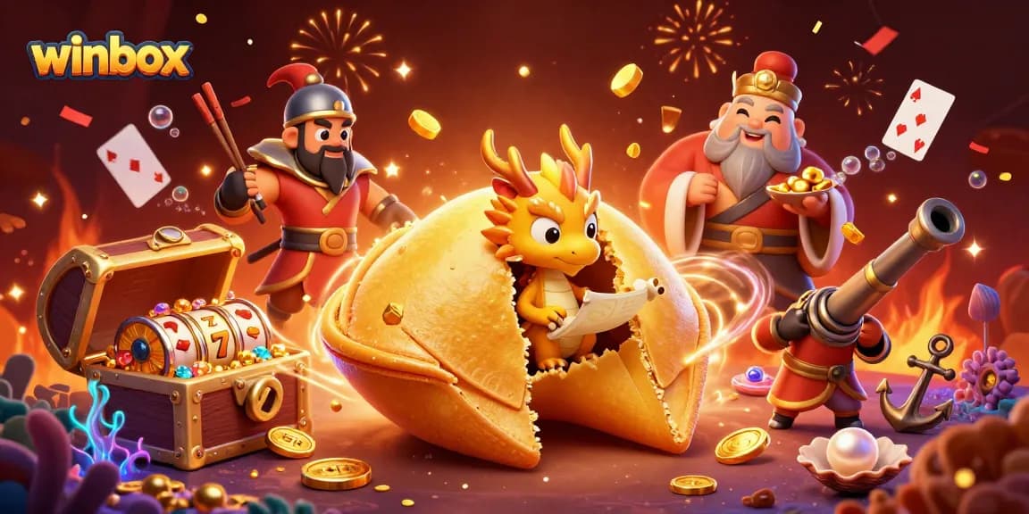 Winbox: Dive into the excitement of slots with treasures, dragons, and fortune cookies