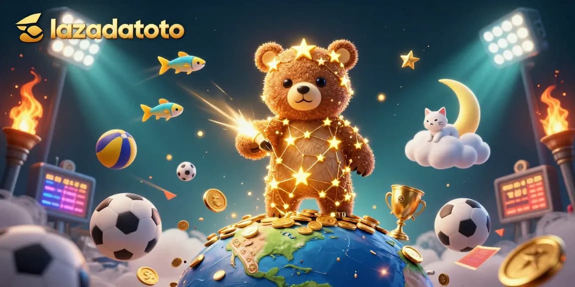 Engage with lazadatoto by winning big with a vibrant 3D casino scene filled with dynamic game elements.