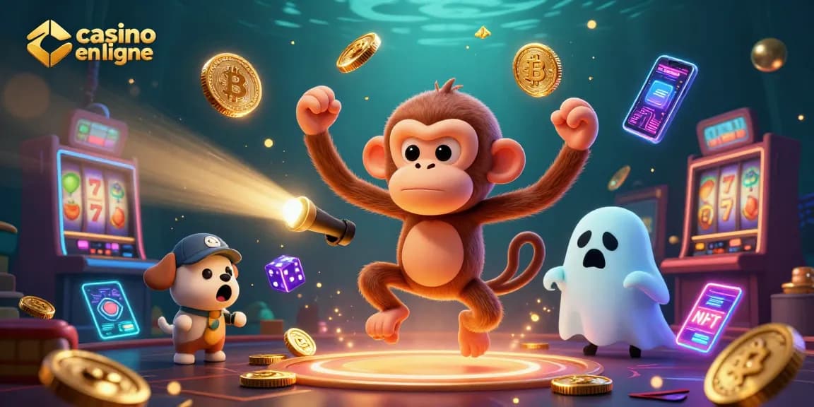 Casino en ligne : un singe poltergeist jongle avec des pièces et un chiot chasseur de fantômes.