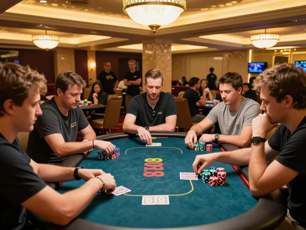 Engage in thrilling poker games at nn888 with strategic gameplay and vibrant casino atmosphere.