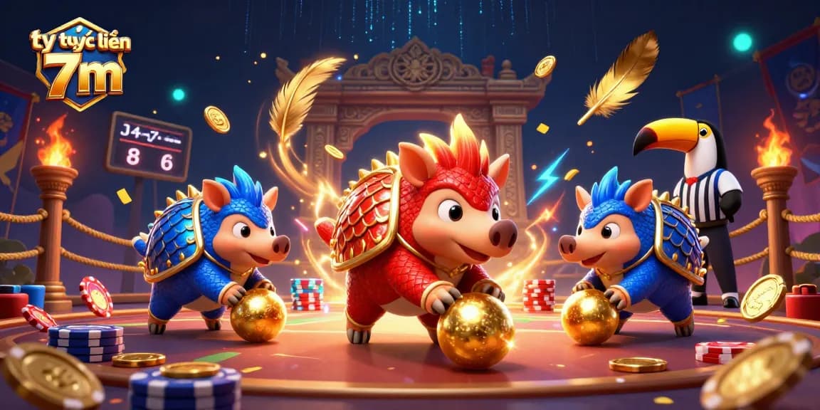 Experience the thrill of tỷ số trực tuyến 7m with vibrant pangolins in an exciting gambling arena.