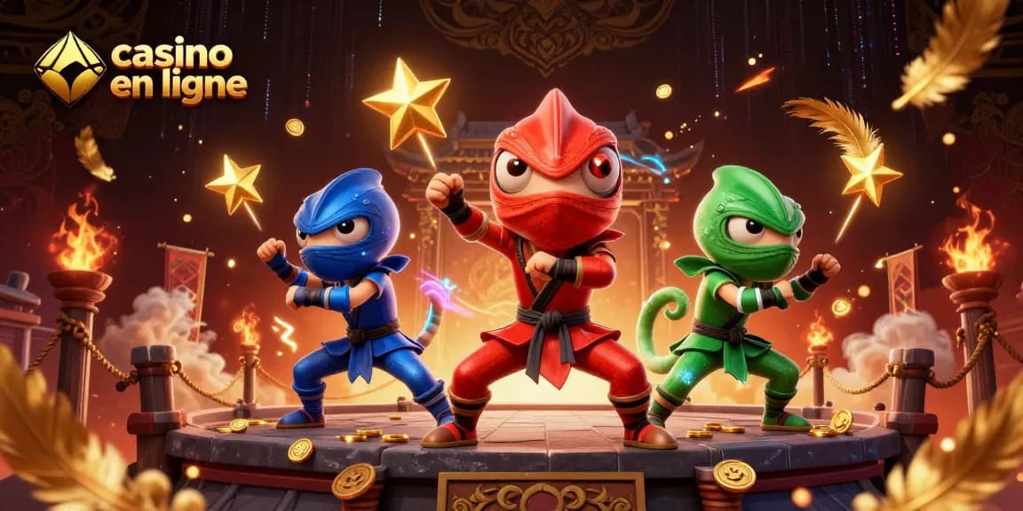 Découvrez les ninjas caméléons en action dans un casino en ligne haut en couleur.