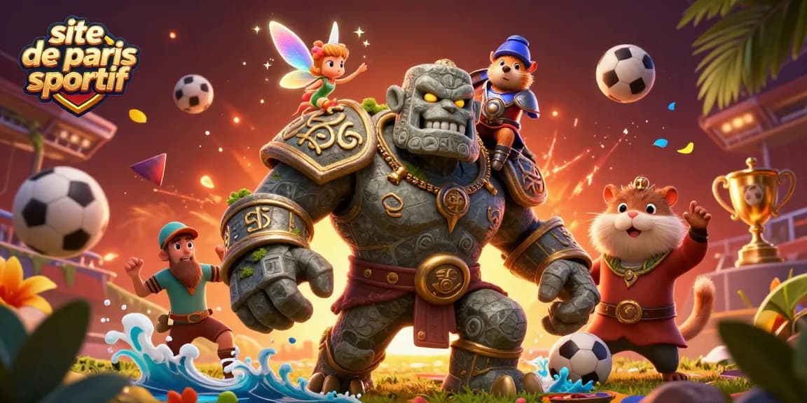 Visez les gains sur site de paris sportif avec des personnages animés de casino en pleine action