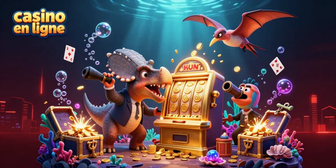 Gagner aux machines à sous en ligne dans un casino en ligne animé avec des dinosaures