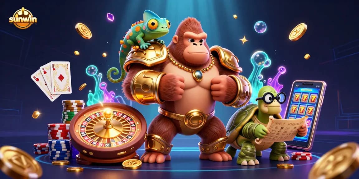 Experience thrilling casino action with sunwin's vibrant 3D characters and sparkling game elements.