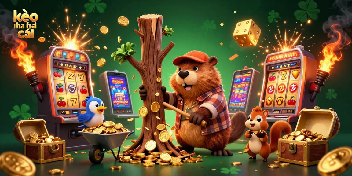 Engage with kèo nhà cái in this vibrant 3D scene showcasing cartoon characters enjoying casino excitement.