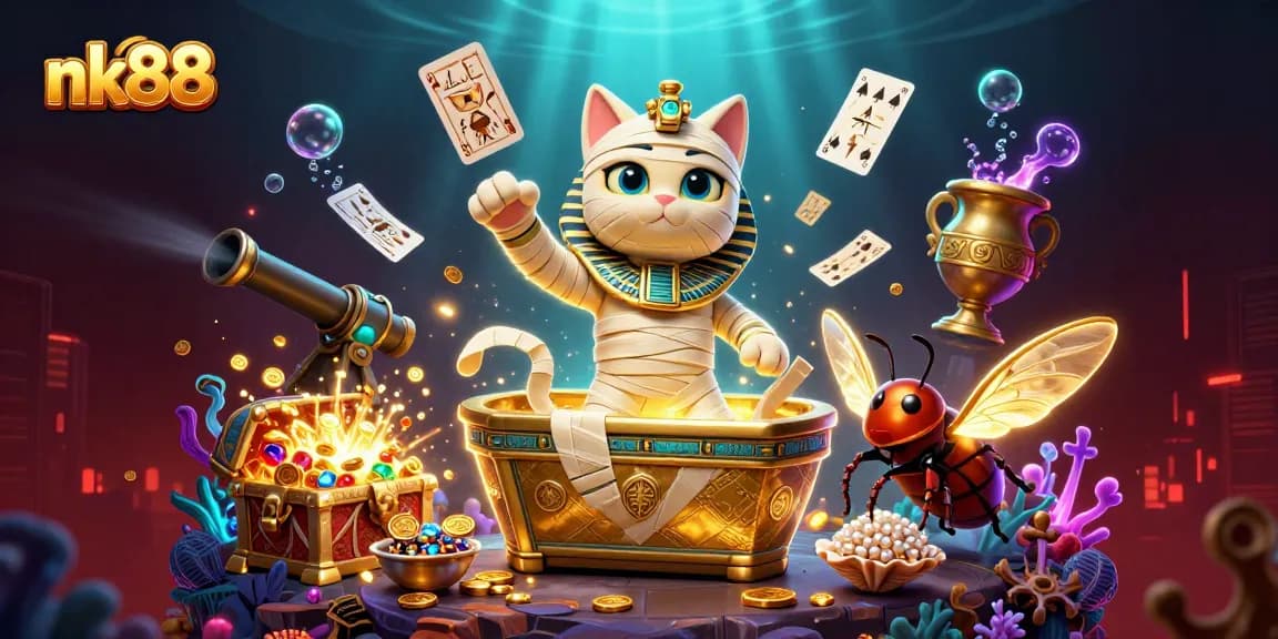 Experience thrilling wins at nk88 with the Egyptian mummy cat in a pyramid casino bursting with rich treasures.