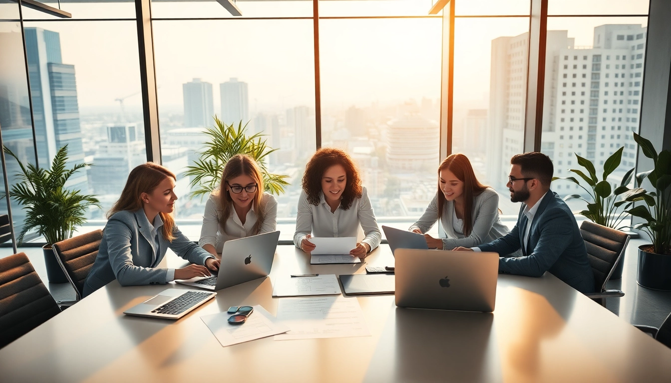 Das Team bei https://alvionz.de/ arbeitet an innovativen Geschäftslösungen in einem modernen Büro.