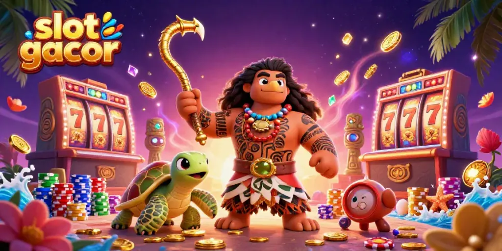 Experience the excitement of slot gacor with vibrant characters and casino elements in action.