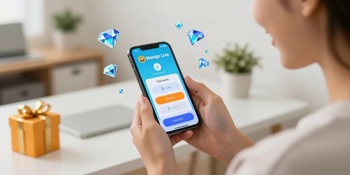 Top up mango live diamonds easily with a user-friendly mobile interface in a cozy environment.