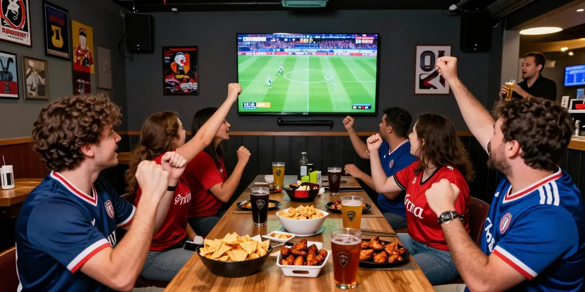 Fans enjoying kora live sports event in lively bar atmosphere.