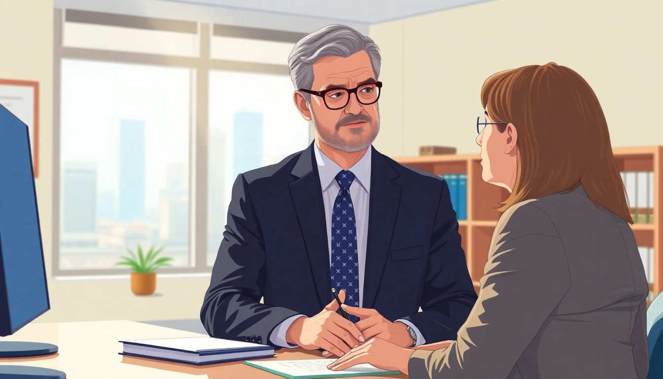 Clearwater truck accident lawyer providing legal advice to a client in a professional office