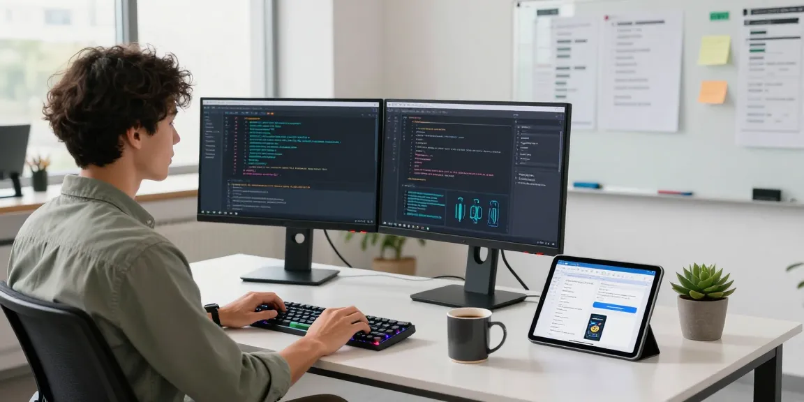 Developer using OpenClaw in a modern workspace, showcasing AI-powered coding assistance.