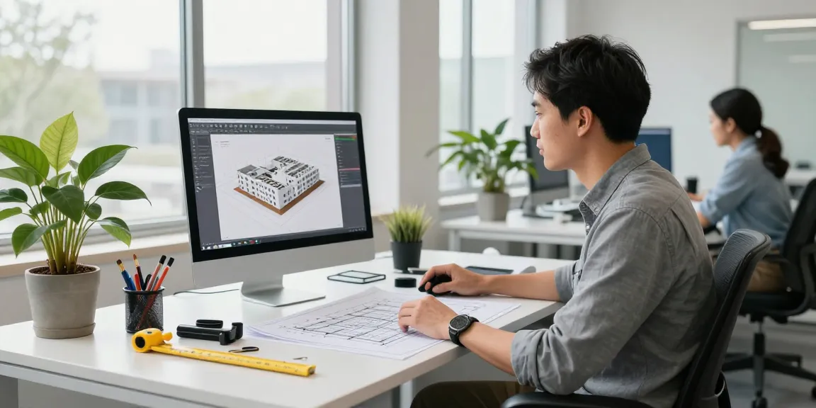 Licensed structural engineer Missouri working on structural design, showcasing dynamic office environment.