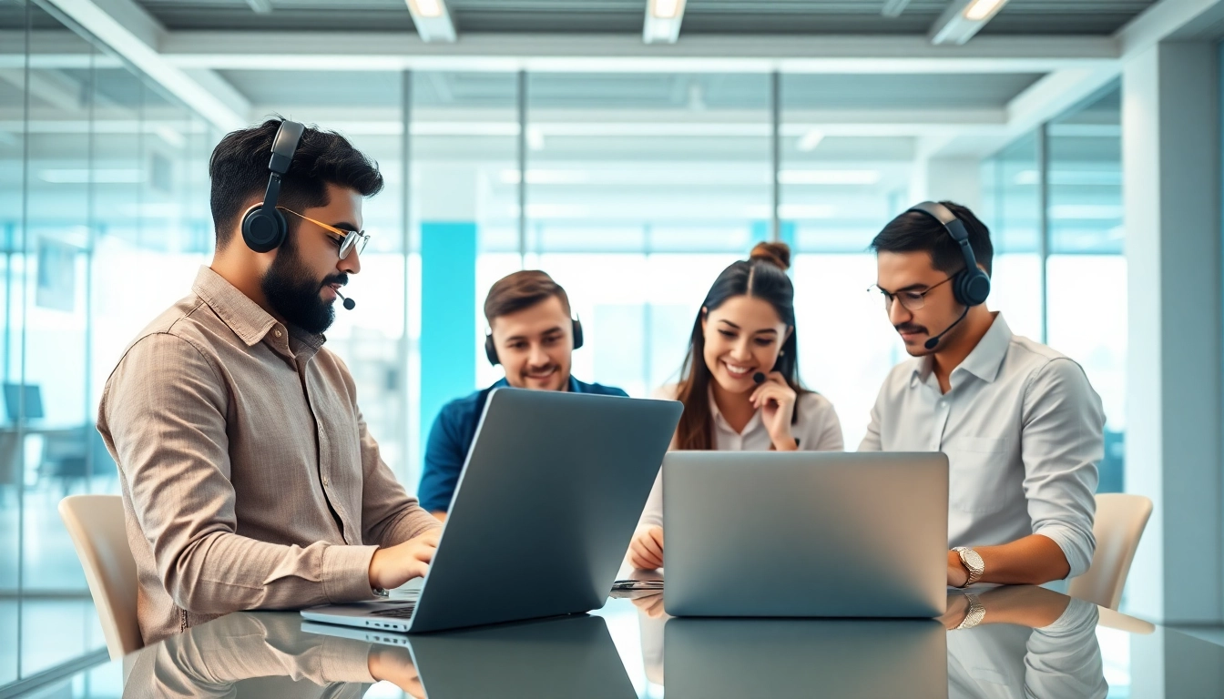 Exemplary team from msp companies near me collaborating in a modern office.