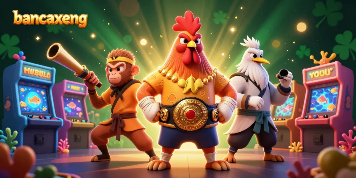 Engage in dynamic fish shooting gameplay with bancaxeng featuring vibrant characters and colorful elements.