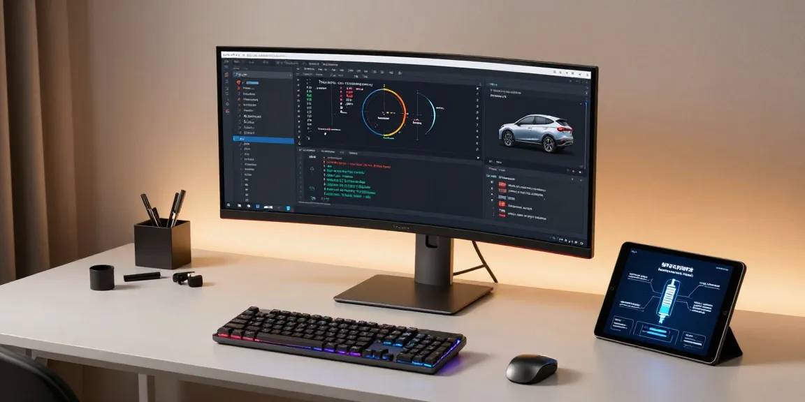 Professionelle BMW Werkstatt Hannover mit modernen Diagnosetools und Softwarelösungen für Fahrzeugoptimierung.