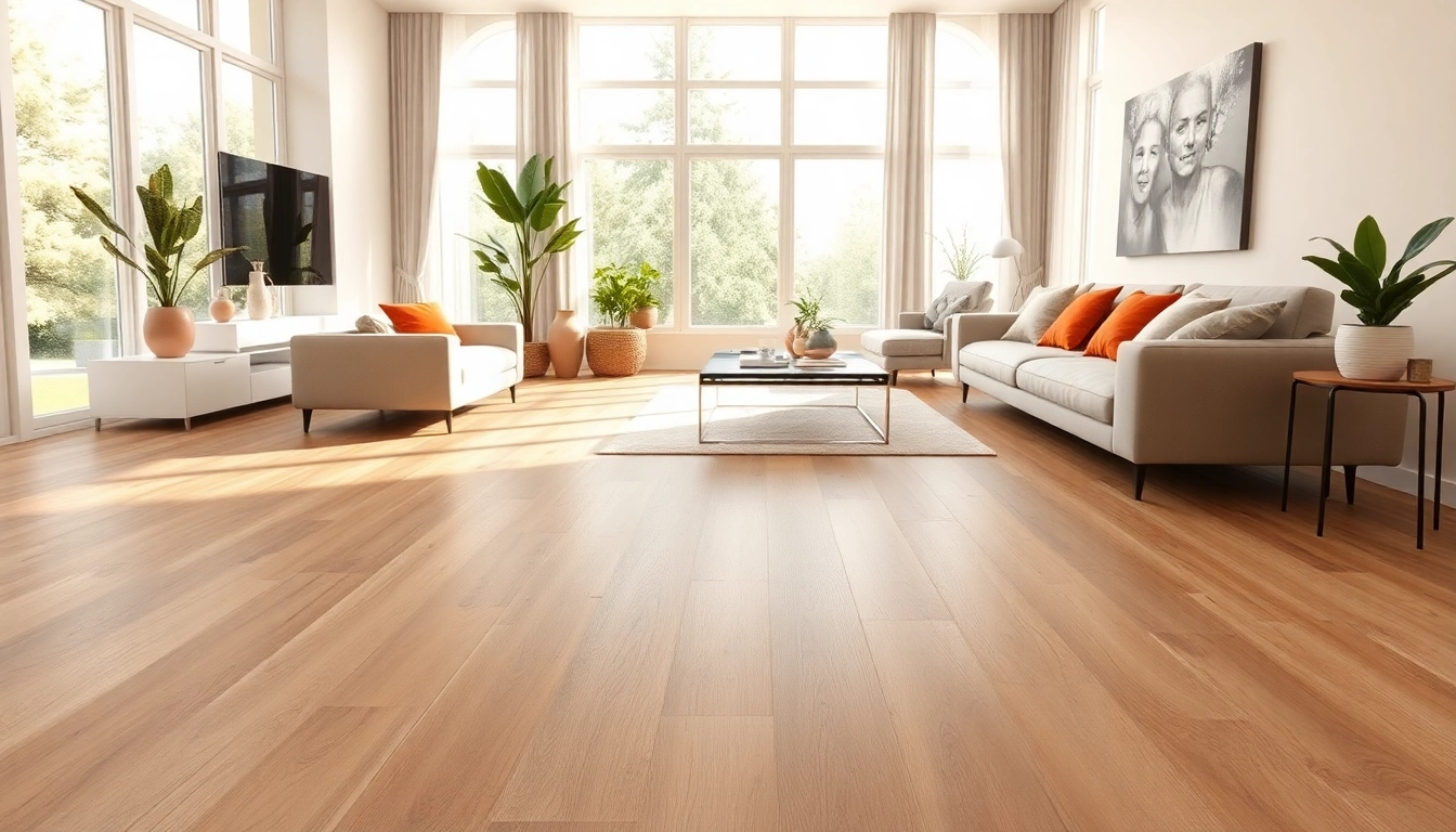Showcasing waterproof vinyl flooring in a stylish living room with modern decor.