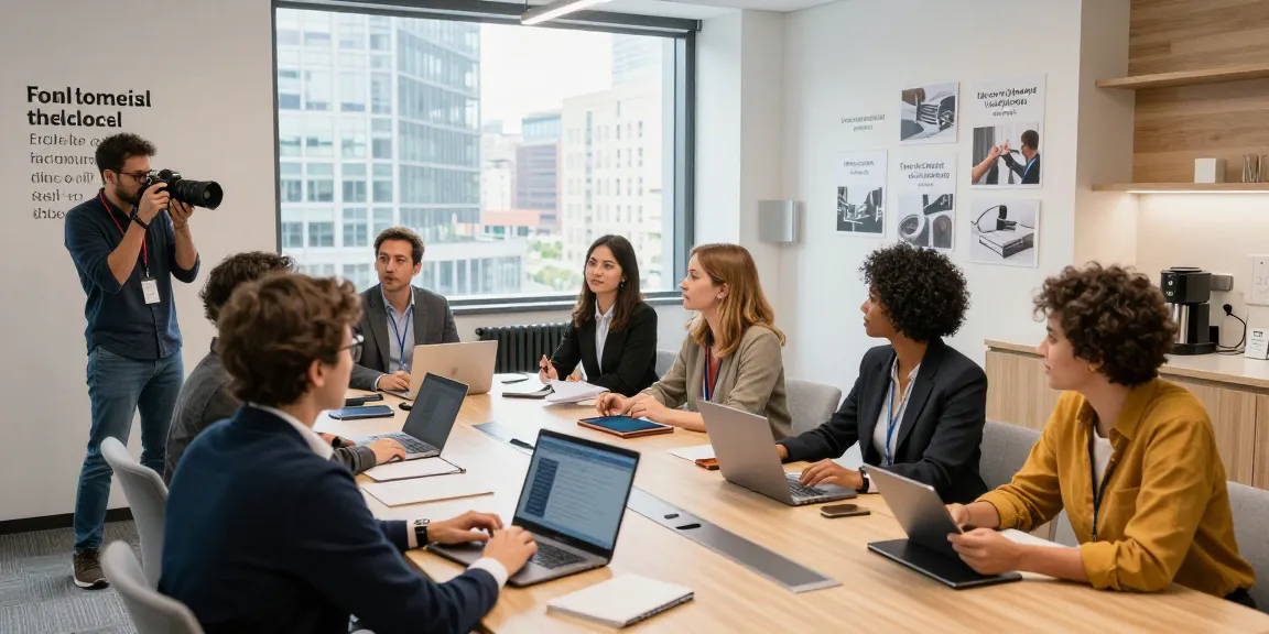 Fotografo aziendale Milano che cattura un team in riunione in un ambiente moderno e professionale.