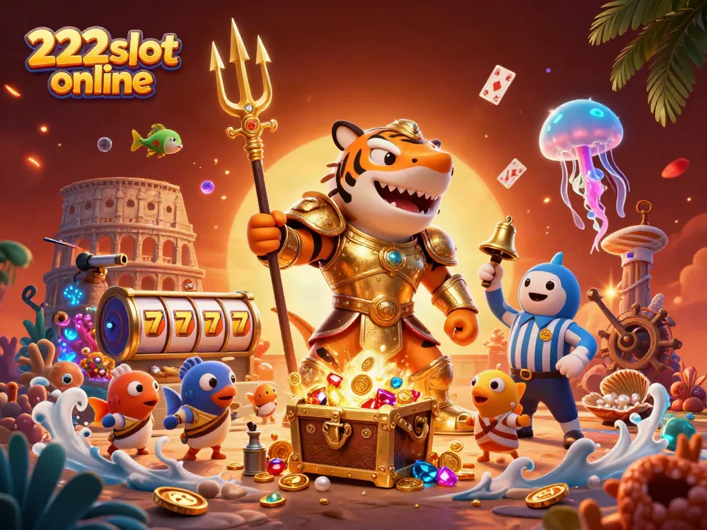 Melihat kemeriahan permainan slot di 222slot online dalam ilustrasi 3D menarik.