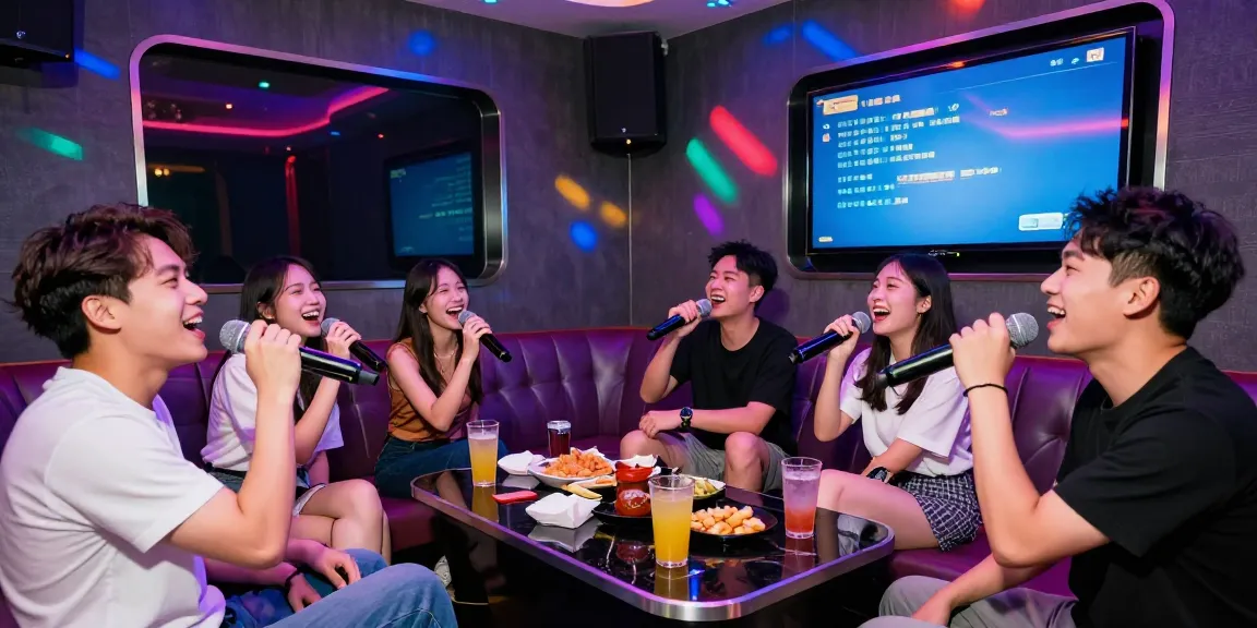달토 가라오케에서 즐거운 시간을 보내는 친구들 모습