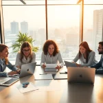 Das Team bei https://alvionz.de/ arbeitet an innovativen Geschäftslösungen in einem modernen Büro.
