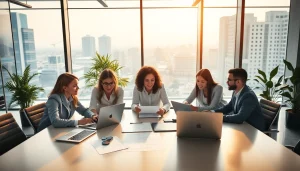 Das Team bei https://alvionz.de/ arbeitet an innovativen Geschäftslösungen in einem modernen Büro.
