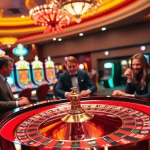 Engaged players at a Non Uk Casino roulette table create a vibrant gaming atmosphere.