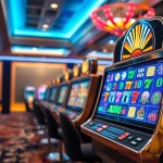 Engaging visuals of Online slots Uk gaming experience set in an inviting casino ambiance.