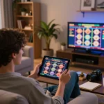 Engaging in online betting on 789bet with vibrant slot interface from the comfort of home