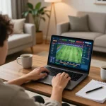 Người tham gia link m88 không bị chặn thông qua cá cược trực tuyến tại nhà trên laptop.
